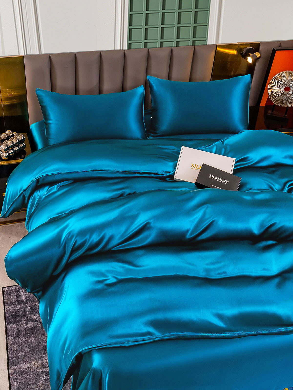 [Koningsblauw] SilkSilky-NL 25Momme Bedding Set 005