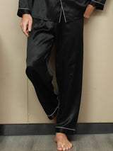 [Zwart] SilkSilky-NL Mens Sleep Bottoms 001,