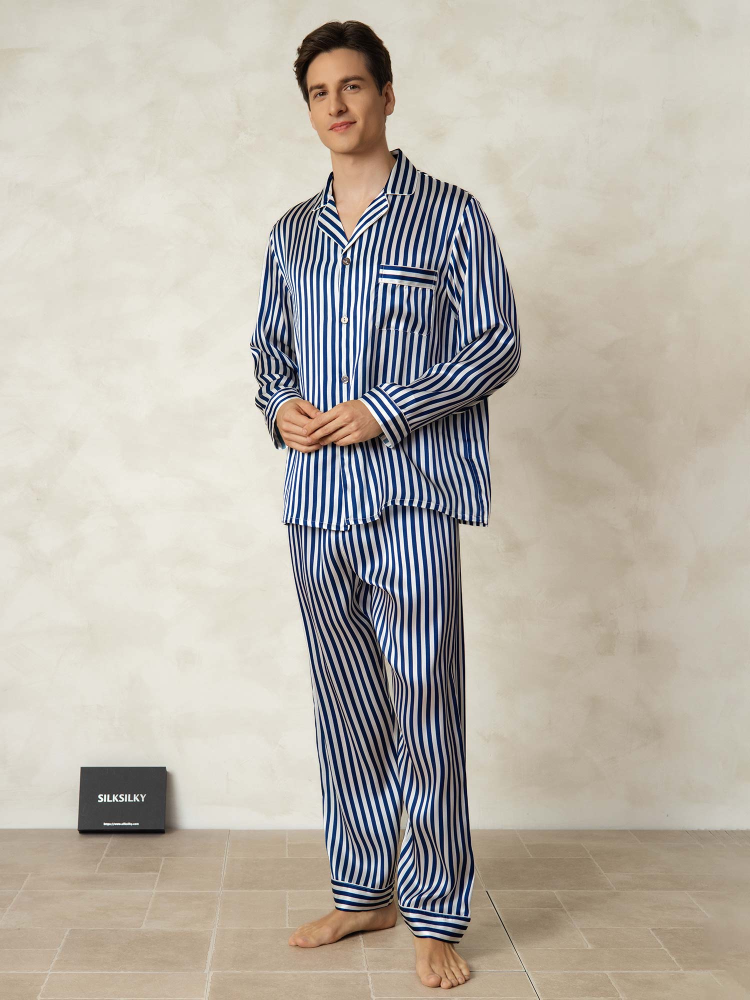 [Marine Streep] SilkSilky-NL 19Momme Mens Pajamas 007
