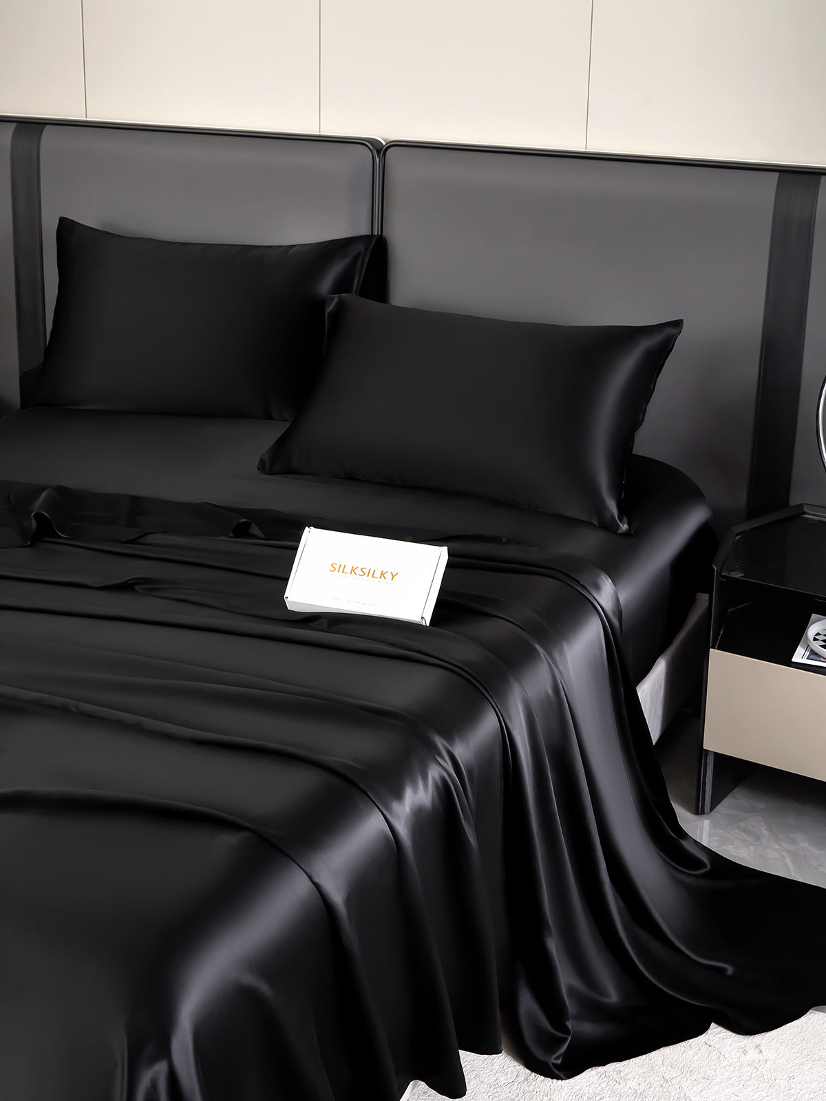 [Zwart] SilkSilky-NL 19Momme Bedding Set 003