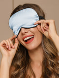 SilkSilky NL 19Momme Pure Silk Eye Mask Lichtblauw 002