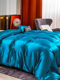 SilkSilky NL 22Momme Pure Silk Duvet Cover Koningsblauw 004