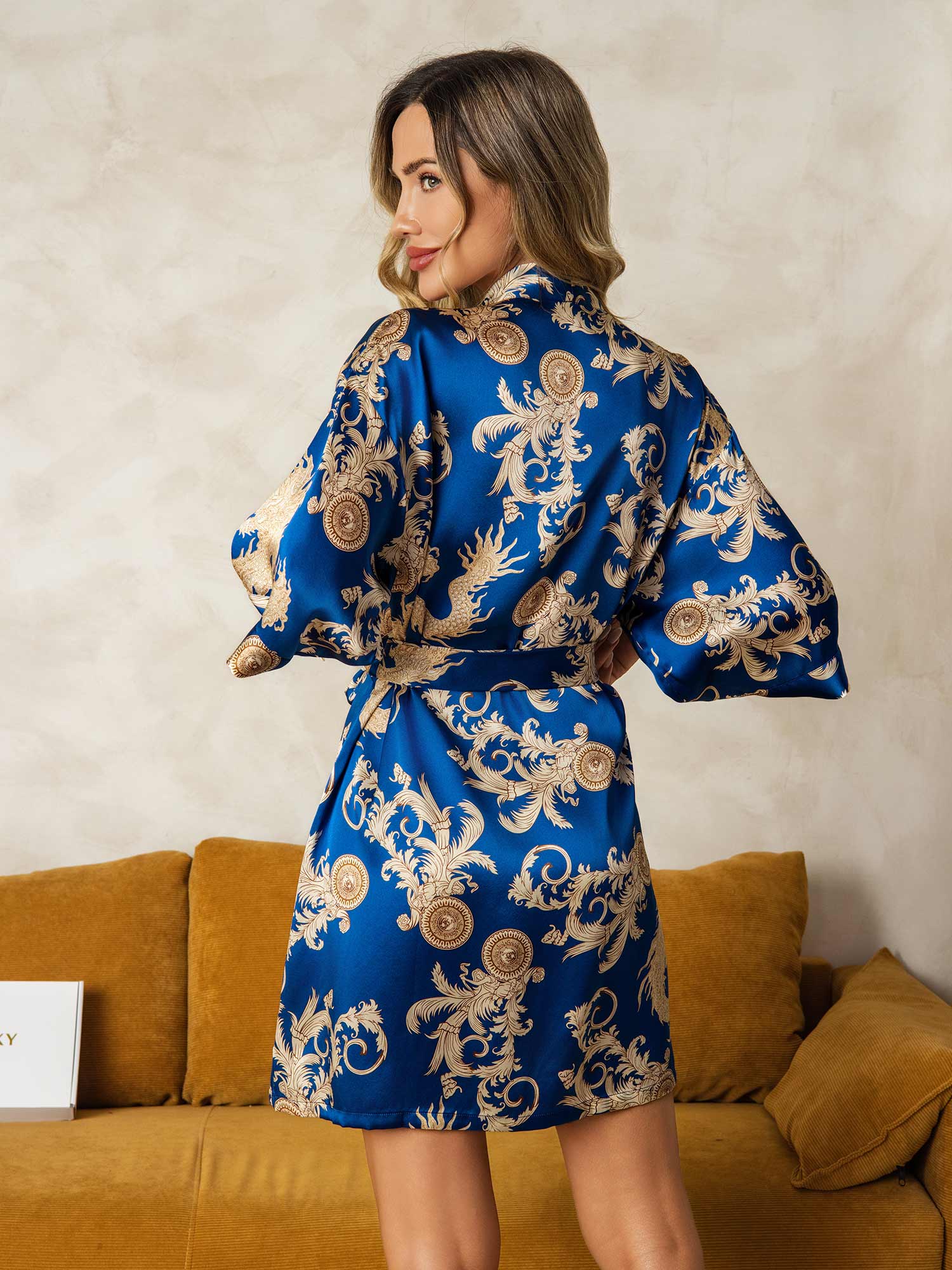 [Blauw] SilkSilky-NL Womens Robe 002