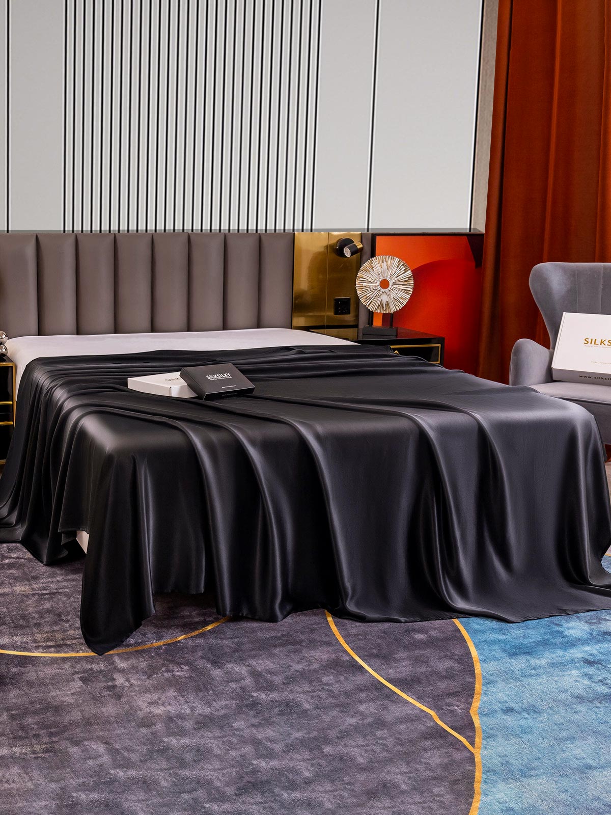 [Zwart] SilkSilky-NL 22Momme Sheet 003