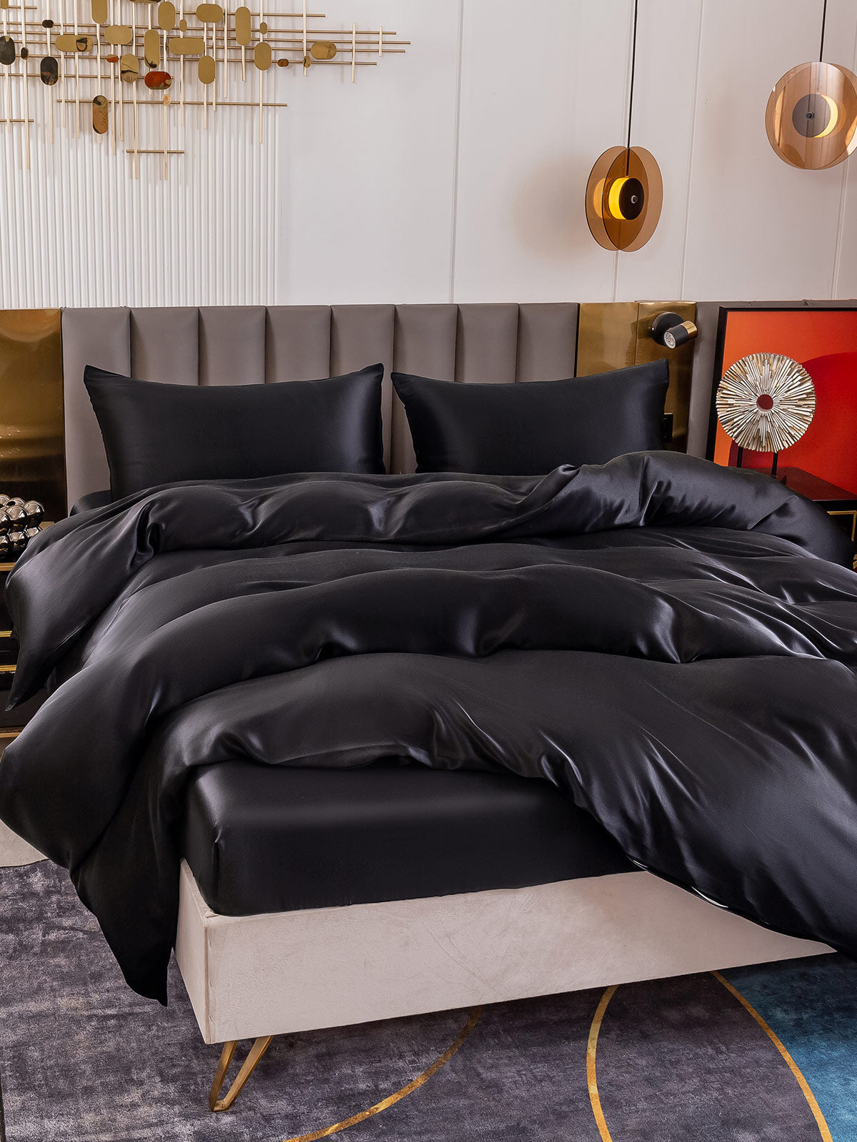 [Zwart] SilkSilky-NL 19Momme Bedding Set 003