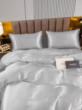 SilkSilky NL 22Momme Pure Silk Bedding Set Zilver 005