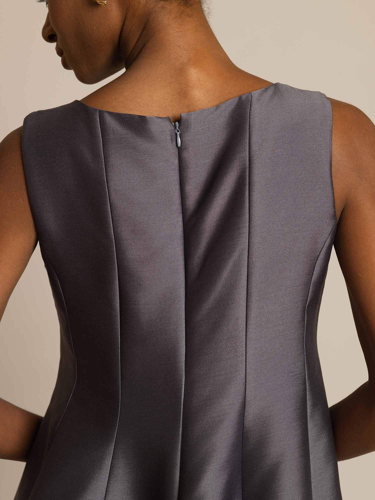 [Grijs] SilkSilky-NL 32Momme Silk-Wool Blend Dress 004,