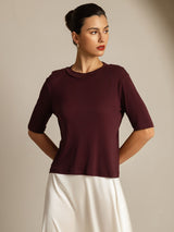 [Windsorwijn] SilkSilky-NL Half Sleeve Crew Hals Dames T-Shirt 001