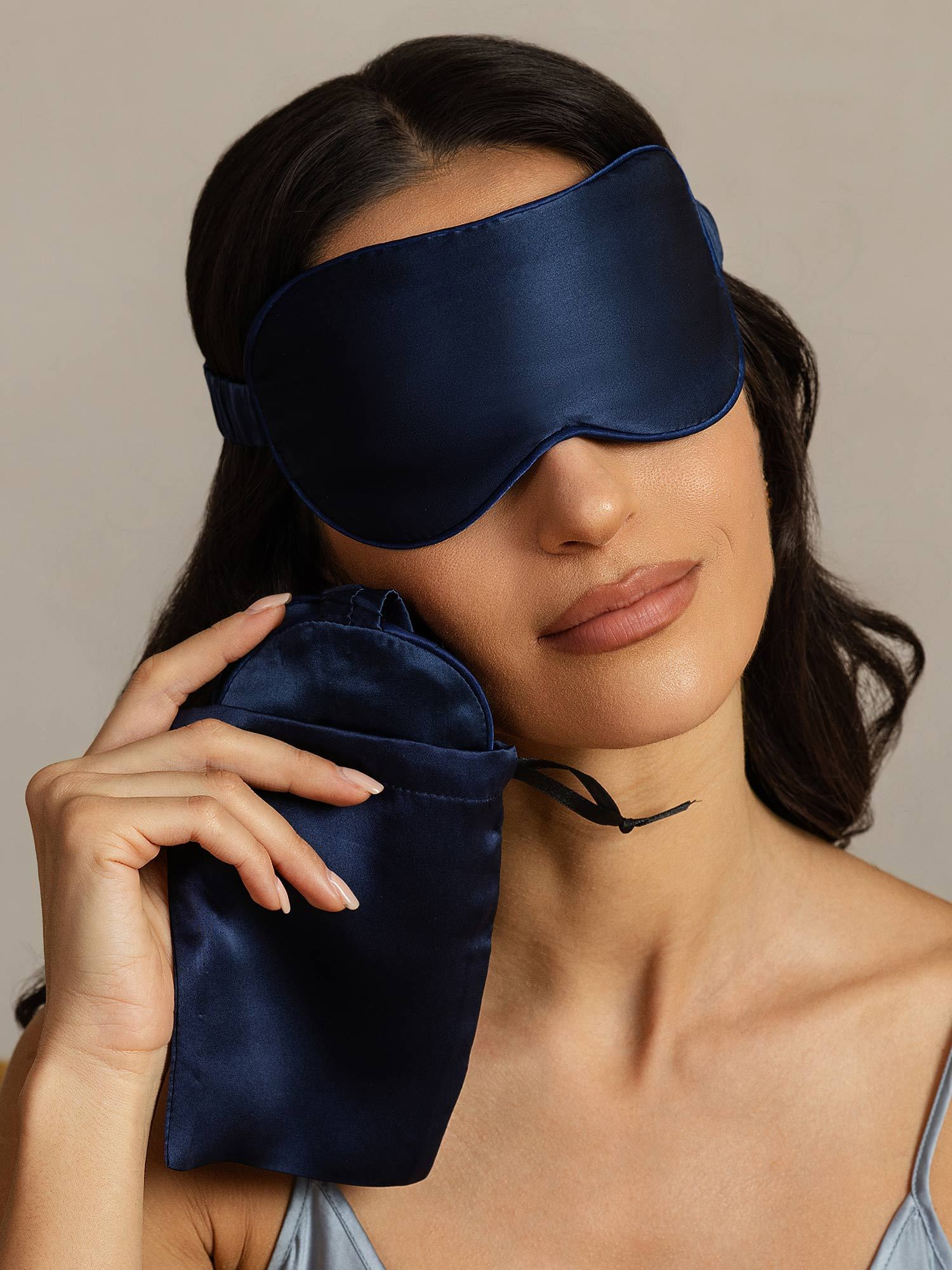 [Donkerblauw] SilkSilky-NL Zijde Eye Mask 002