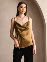 [Bruin] SilkSilky-NL Spaghetti Strap Cowl Neck Cami-Top 001