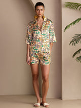 [Zandkrokodil] SilkSilky-NL Short Sleeve Notch Collar Dames Pyjama Set 006