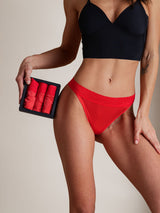 [Red] SilkSilky  100% Silk Jersey Panty 005