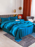 SilkSilky NL 19Momme Pure Silk Bedding Set Koningsblauw 001