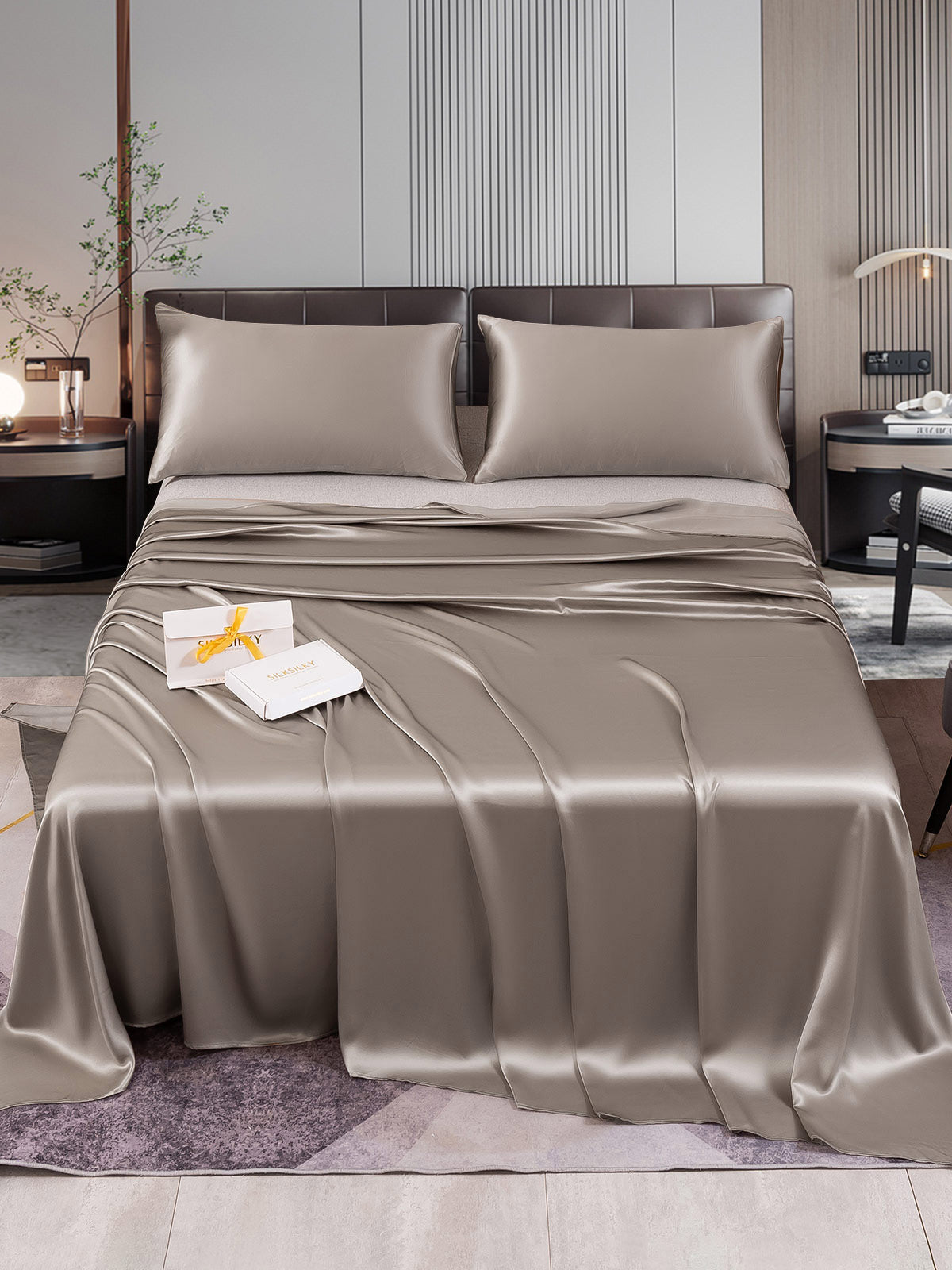 SilkSilky NL 22Momme Pure Silk Bedding Set Grijs 001