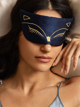 [Donkerblauw] SilkSilky-NL Zijde Eye Mask 001