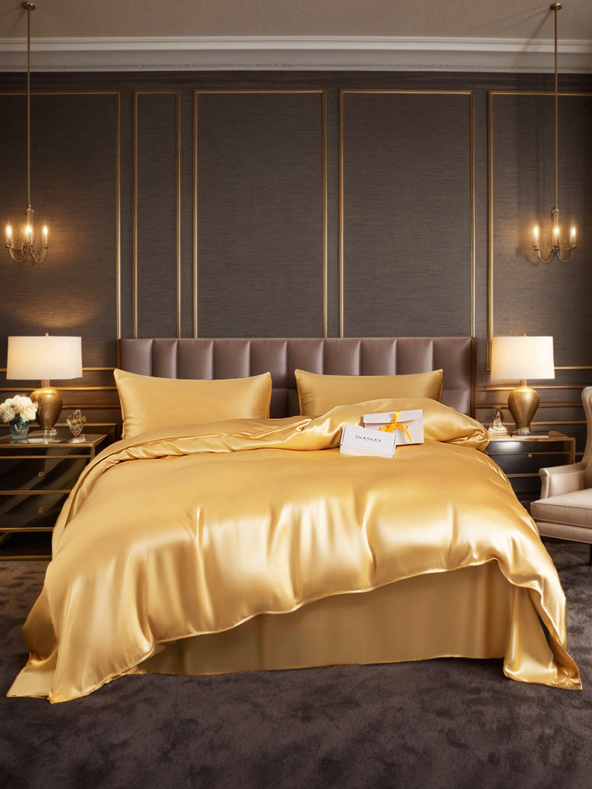 [Champagne] SilkSilky-NL 19Momme Bedding Set 001