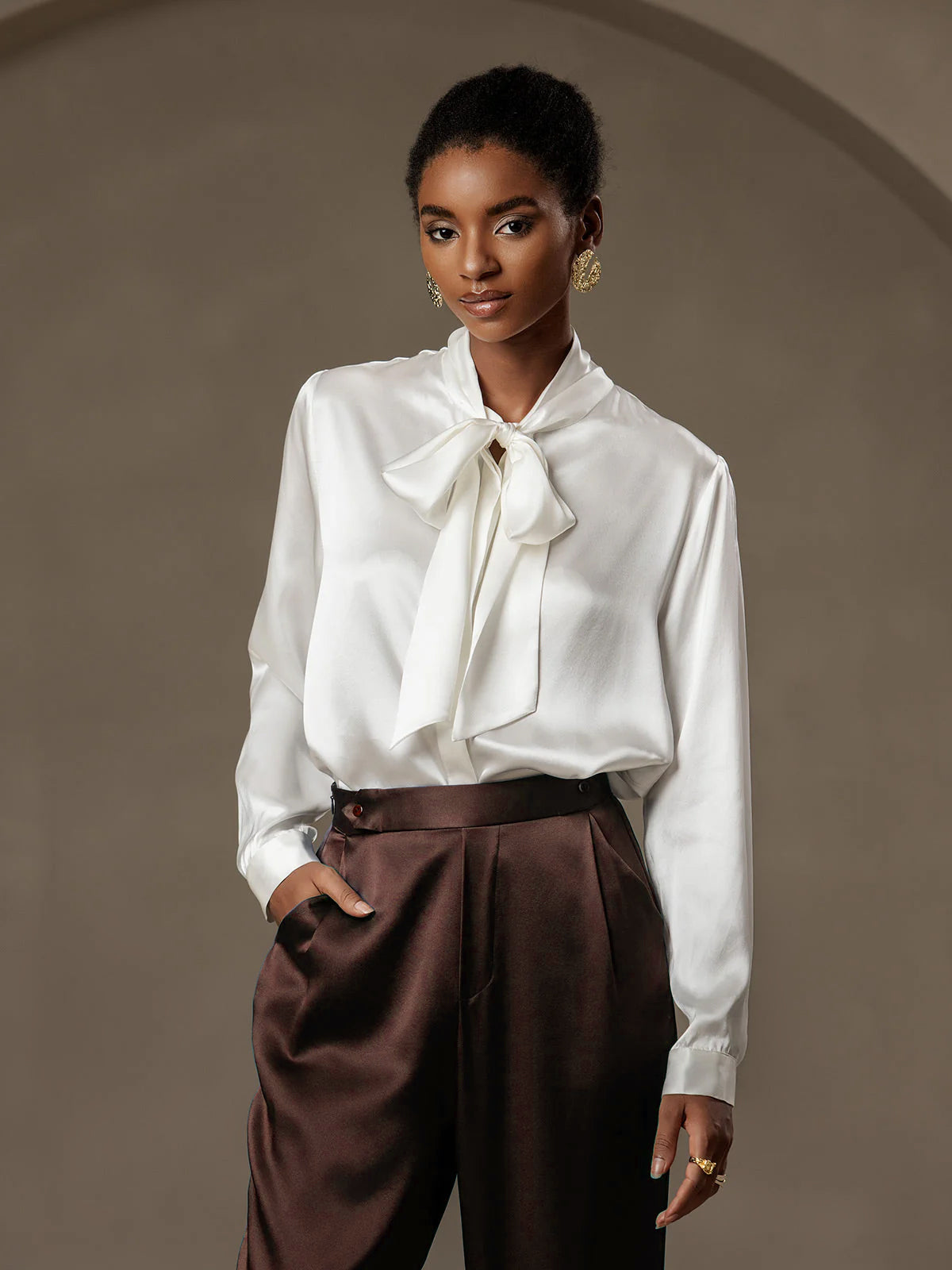 [Pure Chocolade] SilkSilky-NL 19Momme Zijde Womens Pants 003