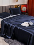 SilkSilky NL 19Momme Pure Silk Bedding Set Donkerblauw 004