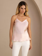 [Lichtroze] SilkSilky-NL Spaghetti Strap V Neck Cami-Top 004