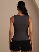 [Grijs] SilkSilky-NL Sleeveless Deep V Neck Cami-Top 002