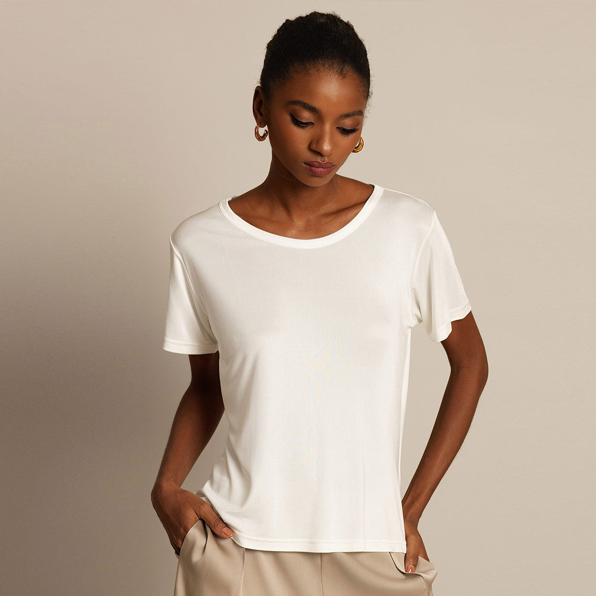 Zijden T-shirt