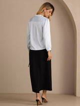 [Lichtblauw] SilkSilky-NL Long Sleeve Blouse 002