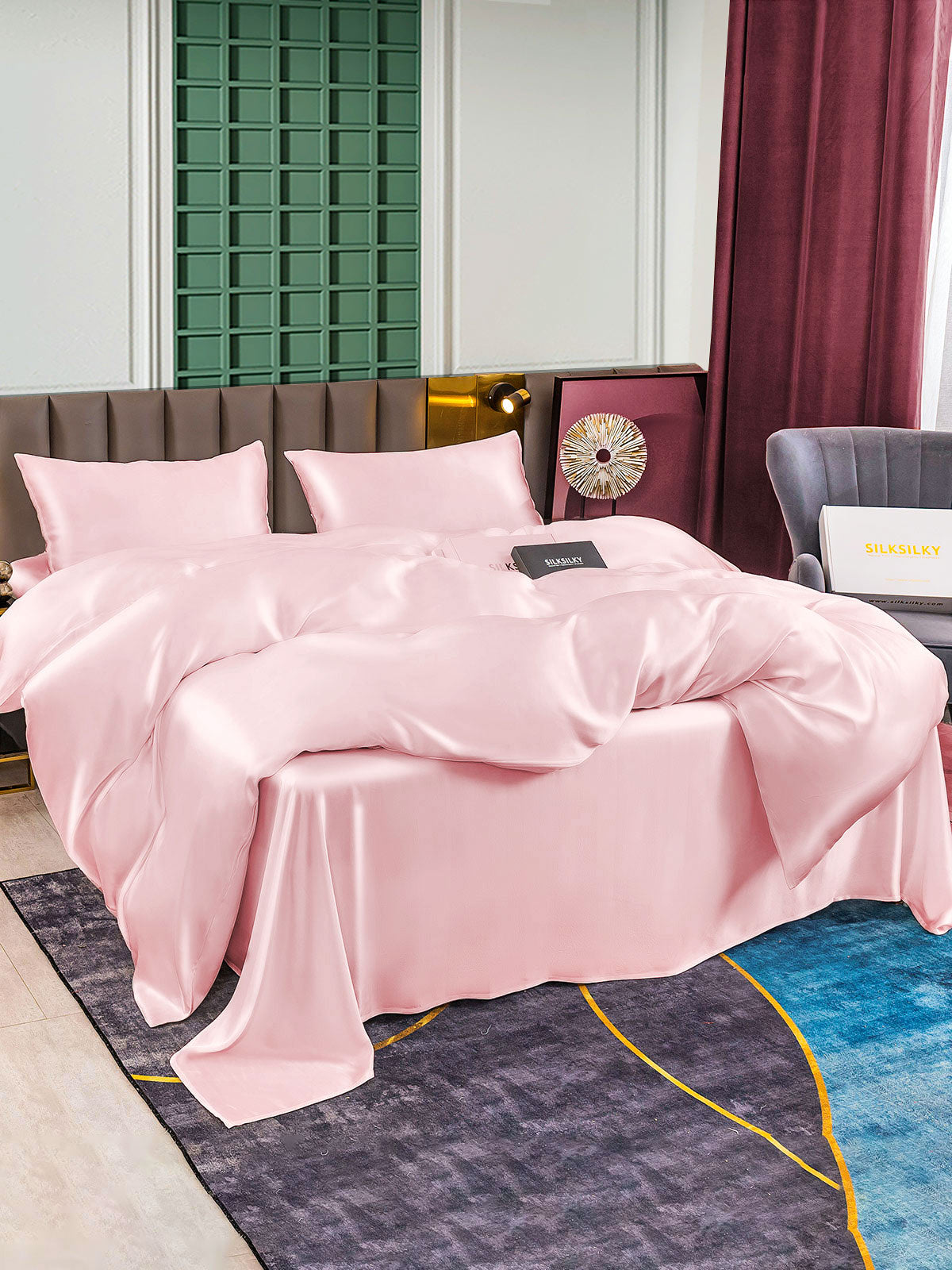 SilkSilky NL 25Momme Pure Silk Bedding Set Roze 003