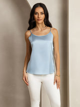 [Grijsachtig Blauw] SilkSilky-NL Spaghetti Strap Cami-Top 004
