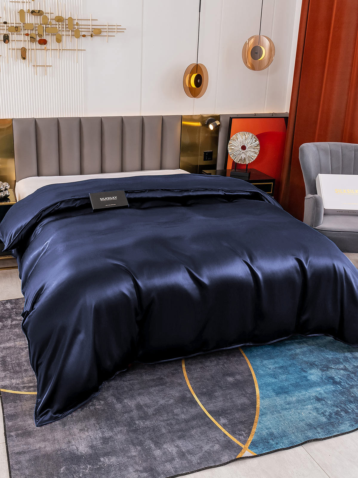 [Donkerblauw] SilkSilky-NL 19Momme Duvet Cover 003