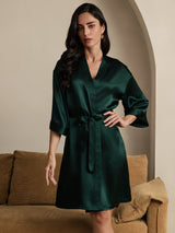 [Donkergroen] SilkSilky-NL 3/4 Sleeve Dames Kamerjas 005