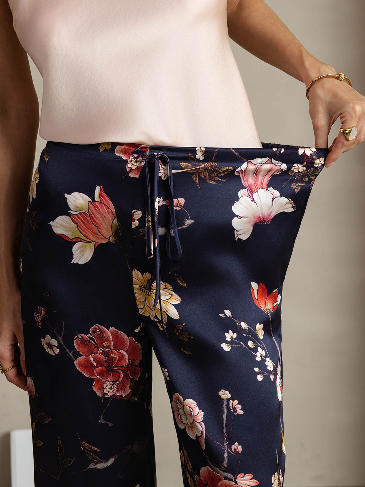 [Marine Bloemen] SilkSilky-NL 19Momme Zijde Womens Pants 004