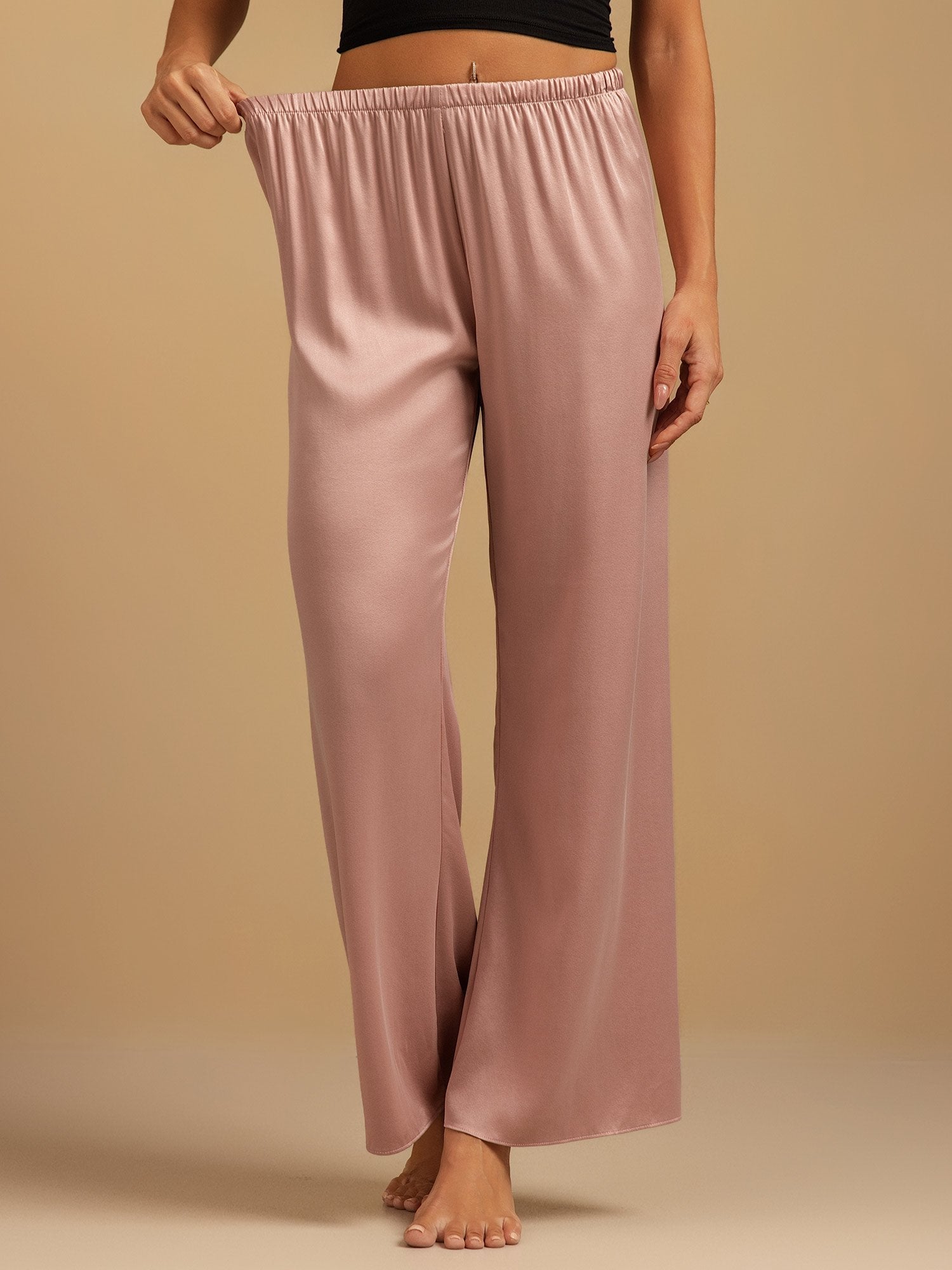 [Perzikhuid] SilkSilky-NL 19Momme Zijde Womens Sleep Bottoms 001,