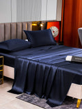 SilkSilky NL 22Momme Pure Silk Bedding Set Donkerblauw 005