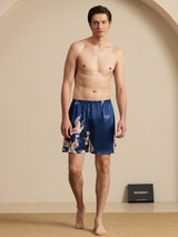 [Donkerblauw] SilkSilky-NL 19Momme Mens Sleep Bottoms 005
