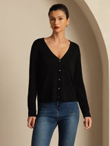 [Zwart] SilkSilky-NL Long Sleeve Dames Cardigan 001