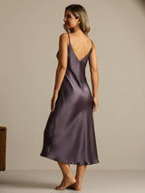 [Paars Grijs] SilkSilky-NL Zijde Nightgown 002,