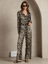 [Leopard] SilkSilky-NL 19Momme Zijde Kraag Women''s Outfit Sets 003