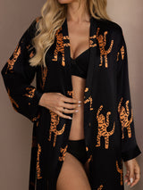 [Zwarte Tijger] SilkSilky-NL Long Sleeve Dames Kamerjas 004