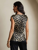 [Leopard] SilkSilky-NL 19Momme Zijde Ronde Hals Dames T-Shirt 002