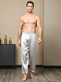 SilkSilky NL Pure Silk Mens Sleep Bottoms Grijs 003