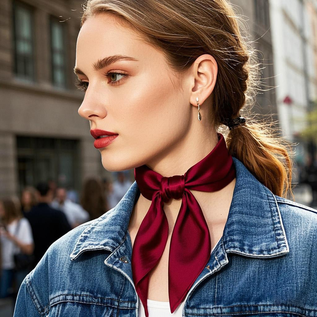 [Donkerrood] SilkSilky-NL Scarf 001