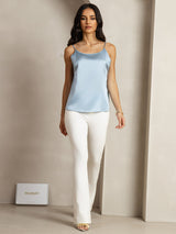 [Grijsachtig Blauw] SilkSilky-NL Spaghetti Strap Cami-Top 003