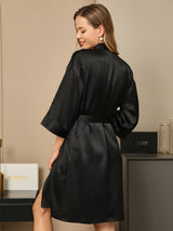 [Zwart] SilkSilky-NL 3/4 Sleeve Dames Kamerjas 002