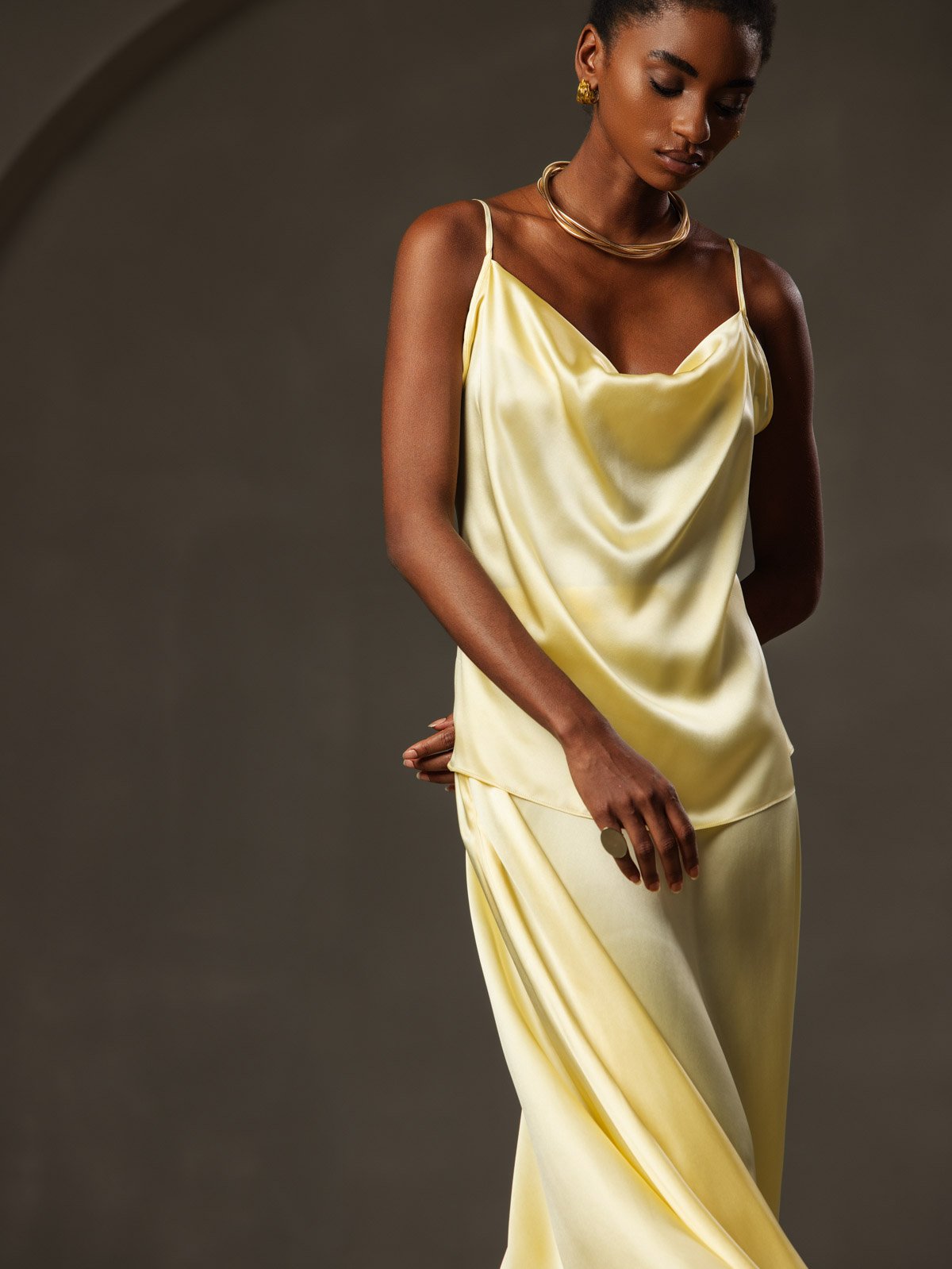 [Geel] SilkSilky-NL 19Momme Zijde Camisoles 001