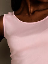 [Roze] SilkSilky-NL Sleeveless Round Neck Dames T-Shirt 008