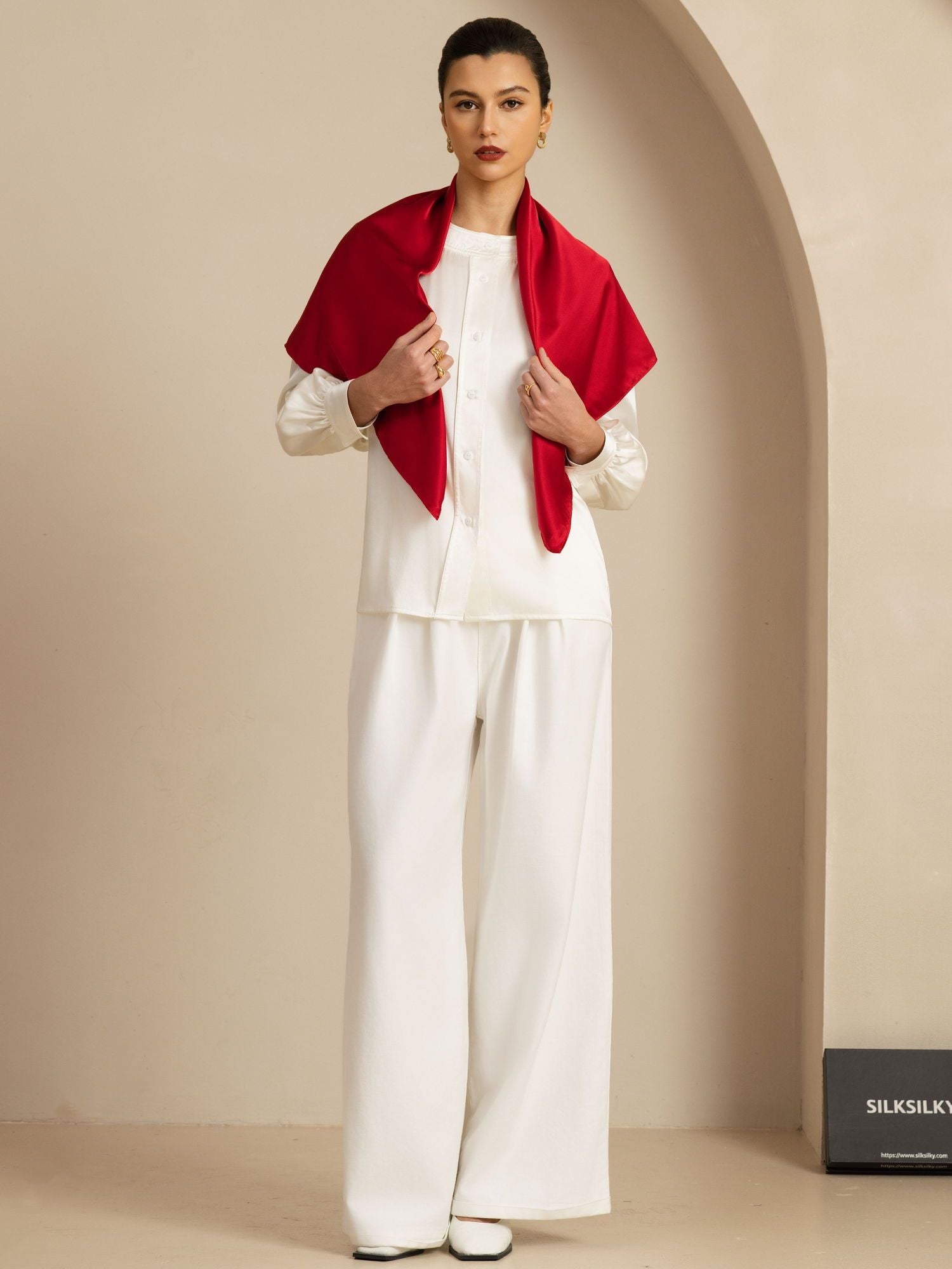 [Wijn] SilkSilky-NL Pure Silk Scarf 004