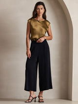 [Bruin] SilkSilky-NL Cap Sleeve Round Neck Dames T-Shirt 005