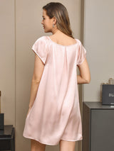 [Lichtroze] SilkSilky-NL Cap Sleeve Square Neck Nachthemd 002