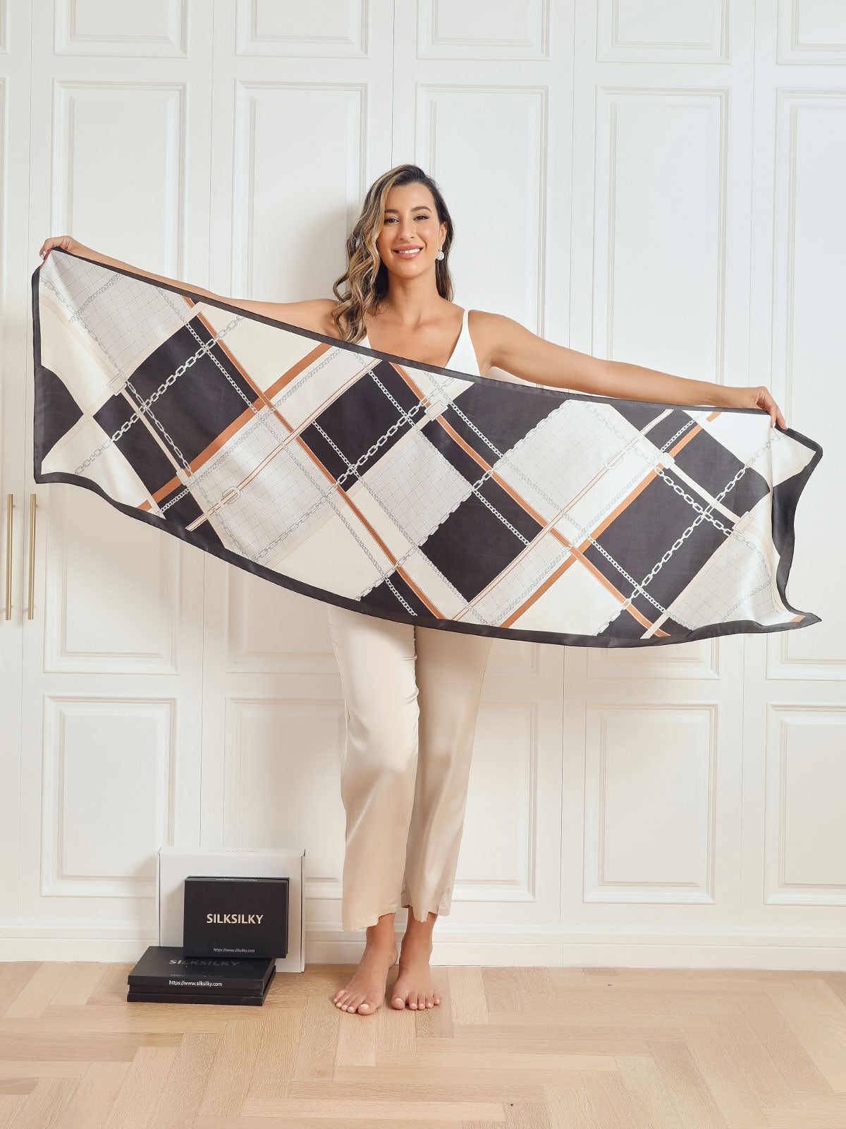 [P021] SilkSilky-NL Pure Silk Scarf 006