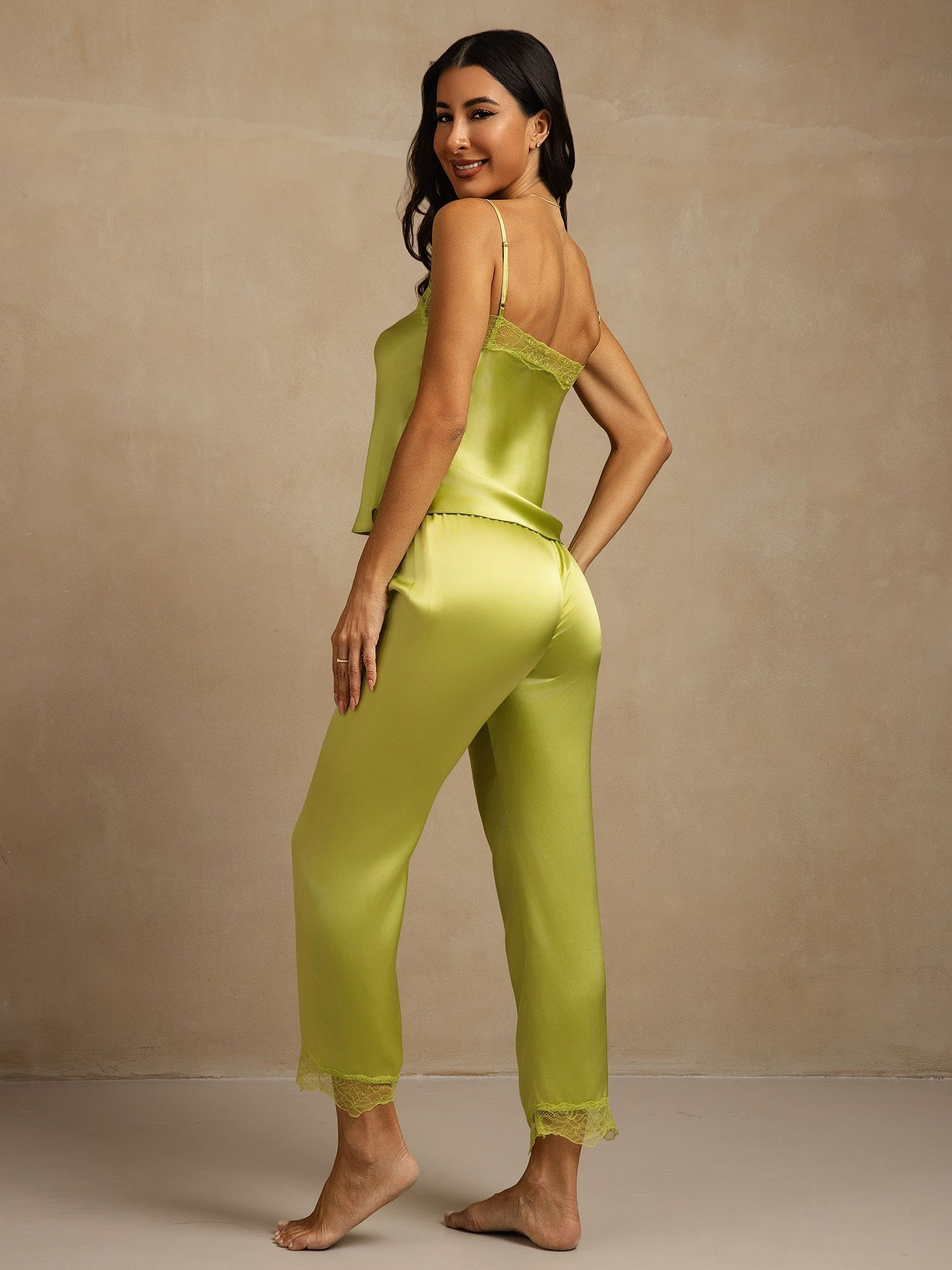 [Mintgroen] SilkSilky-NL Zijde Camisole Set 002